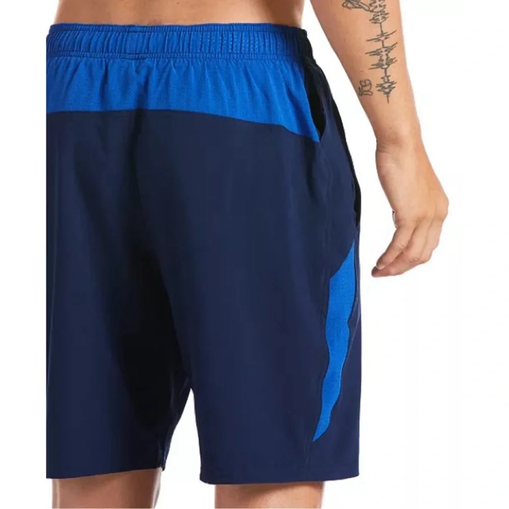 NWT Nike Men's Swim Trunks 4XLT Contend Water-Repellent Colorblocked Navy Blue - Picture 4 of 13